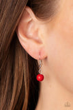 Western Wilderness - Red Necklace - Paparazzi Accessories Necklace Bedazzle Me Pretty Mobile Fashion Boutique