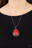 Western Wilderness - Red Necklace - Paparazzi Accessories Necklace Bedazzle Me Pretty Mobile Fashion Boutique