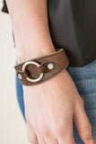 Western Wrangler - Brown Bracelet - Paparazzi Accessories Bracelet Bedazzle Me Pretty Mobile Fashion Boutique