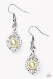 Westminster Waltz - Yellow Earrings - Paparazzi Accessories Earrings Bedazzle Me Pretty Mobile Fashion Boutique