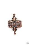 Westward Expansion - Copper Ring - Paparazzi Accessories Ring Bedazzle Me Pretty Mobile Fashion Boutique