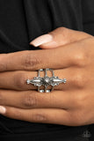 Westward Expansion - Silver Ring - Paparazzi Accessories Ring Bedazzle Me Pretty Mobile Fashion Boutique