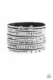 Wham Bam Glam - Black/White Bracelet - Paparazzi Accessories Bracelet Bedazzle Me Pretty Mobile Fashion Boutique