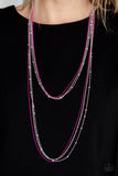 What A COLORFUL World - Pink Necklace - Paparazzi Accessories Necklace Bedazzle Me Pretty Mobile Fashion Boutique