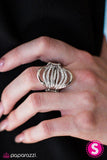 What A Prize - White Ring - Paparazzi Accessories Ring Bedazzle Me Pretty Mobile Fashion Boutique
