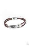 What a WANDER-ful World - Brown Bracelet - Paparazzi Accessories Bracelet Bedazzle Me Pretty Mobile Fashion Boutique