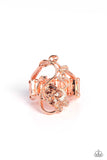 What ROSE Around - Copper Ring - Paparazzi Accessories Ring Bedazzle Me Pretty Mobile Fashion Boutique