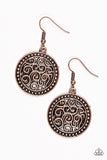 Whats VINE Is VINE - Copper Earrings - Paparazzi Accessories Earrings Bedazzle Me Pretty Mobile Fashion Boutique