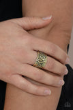 When You LEAF Expect It - Brass Ring - Paparazzi Accessories Ring Bedazzle Me Pretty Mobile Fashion Boutique