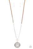 Where No MANDALA Has Gone Before - White Necklace - Paparazzi Accessories Necklace Bedazzle Me Pretty Mobile Fashion Boutique