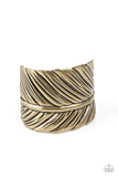 Where Theres a QUILL, Theres a Way - Brass Bracelet - Paparazzi Accessories Bracelet Bedazzle Me Pretty Mobile Fashion Boutique