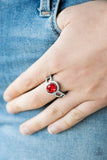 Wheres My Prince? - Red Ring - Paparazzi Accessories Ring Bedazzle Me Pretty Mobile Fashion Boutique