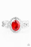 Wheres My Prince? - Red Ring - Paparazzi Accessories Ring Bedazzle Me Pretty Mobile Fashion Boutique