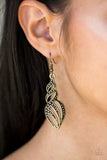 Wheres The Fire? - Brass Earrings - Paparazzi Accessories Earrings Bedazzle Me Pretty Mobile Fashion Boutique