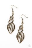 Wheres The Fire? - Brass Earrings - Paparazzi Accessories Earrings Bedazzle Me Pretty Mobile Fashion Boutique