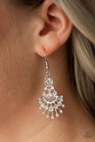 Wheres The Limo? - White Earrings - Paparazzi Accessories Earrings Bedazzle Me Pretty Mobile Fashion Boutique