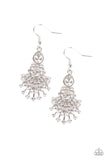 Wheres The Limo? - White Earrings - Paparazzi Accessories Earrings Bedazzle Me Pretty Mobile Fashion Boutique