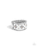 Whimsical Wallpaper - Orange Ring - Paparazzi Accessories Ring Bedazzle Me Pretty Mobile Fashion Boutique