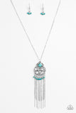 Whimsically Western - Blue Necklace - Paparazzi Accessories Necklace Bedazzle Me Pretty Mobile Fashion Boutique