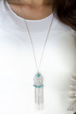 Whimsically Western - Blue Necklace - Paparazzi Accessories Necklace Bedazzle Me Pretty Mobile Fashion Boutique
