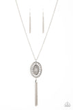 Whimsically Wistful - Silver Necklace - Paparazzi Accessories Necklace Bedazzle Me Pretty Mobile Fashion Boutique