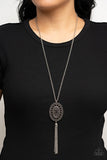 Whimsically Wistful - Silver Necklace - Paparazzi Accessories Necklace Bedazzle Me Pretty Mobile Fashion Boutique
