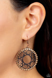Whirly Whirlpool - Copper Earrings - Paparazzi Accessories Earrings Bedazzle Me Pretty Mobile Fashion Boutique