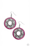 Whirly Whirlpool - Pink Earrings - Paparazzi Accessories Earrings Bedazzle Me Pretty Mobile Fashion Boutique