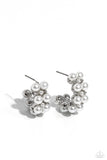 White Collar Wardrobe - White Earrings - Paparazzi Accessories Earrings Bedazzle Me Pretty Mobile Fashion Boutique