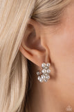 White Collar Wardrobe - White Earrings - Paparazzi Accessories Earrings Bedazzle Me Pretty Mobile Fashion Boutique