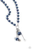 White Collar Welcome - Blue Necklace - Paparazzi Accessories Necklace Bedazzle Me Pretty Mobile Fashion Boutique