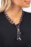 White Collar Welcome - Blue Necklace - Paparazzi Accessories Necklace Bedazzle Me Pretty Mobile Fashion Boutique