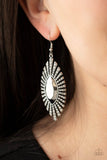 Who Is The FIERCEST Of Them All - White Earrings - Paparazzi Accessories Earrings Bedazzle Me Pretty Mobile Fashion Boutique