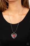 Wholeheartedly Whimsical - Red Necklace - Paparazzi Accessories Necklace Bedazzle Me Pretty Mobile Fashion Boutique