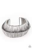 Wild About Wire - Silver Bracelet - Paparazzi Accessories Bracelet Bedazzle Me Pretty Mobile Fashion Boutique