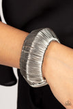 Wild About Wire - Silver Bracelet - Paparazzi Accessories Bracelet Bedazzle Me Pretty Mobile Fashion Boutique