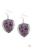 Wild Heart Wonder - Purple Earrings - Paparazzi Accessories Earrings Bedazzle Me Pretty Mobile Fashion Boutique