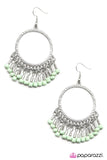 Wild Style - Green Earrings - Paparazzi Accessories Earrings Bedazzle Me Pretty Mobile Fashion Boutique