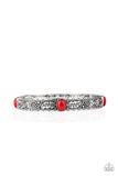Wild West Story - Red Bracelet - Paparazzi Accessories Bracelet Bedazzle Me Pretty Mobile Fashion Boutique