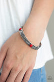 Wild West Story - Red Bracelet - Paparazzi Accessories Bracelet Bedazzle Me Pretty Mobile Fashion Boutique