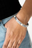 Wild West Story - White Bracelet - Paparazzi Accessories Bracelet Bedazzle Me Pretty Mobile Fashion Boutique