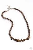Wild Woodcutter - Brass Necklace - Paparazzi Accessories Necklace Bedazzle Me Pretty Mobile Fashion Boutique