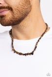 Wild Woodcutter - Brass Necklace - Paparazzi Accessories Necklace Bedazzle Me Pretty Mobile Fashion Boutique