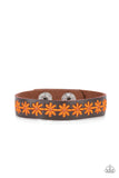 Wildflower Wayfarer - Orange Bracelet - Paparazzi Accessories Bracelet Bedazzle Me Pretty Mobile Fashion Boutique