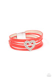 Wildly in Love - Red Bracelet - Paparazzi Accessories Bracelet Bedazzle Me Pretty Mobile Fashion Boutique