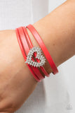 Wildly in Love - Red Bracelet - Paparazzi Accessories Bracelet Bedazzle Me Pretty Mobile Fashion Boutique