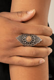 Wildly Wallflower - Brown Ring - Paparazzi Accessories Ring Bedazzle Me Pretty Mobile Fashion Boutique