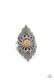 Wildly Wallflower - Brown Ring - Paparazzi Accessories Ring Bedazzle Me Pretty Mobile Fashion Boutique