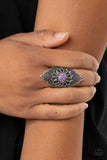 Wildly Wallflower - Purple Ring - Paparazzi Accessories Ring Bedazzle Me Pretty Mobile Fashion Boutique
