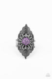 Wildly Wallflower - Purple Ring - Paparazzi Accessories Ring Bedazzle Me Pretty Mobile Fashion Boutique